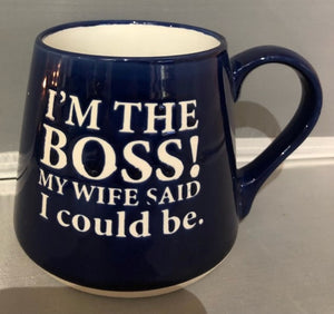 mug - I'm the boss - fat bottom mug - 3.75"x4"