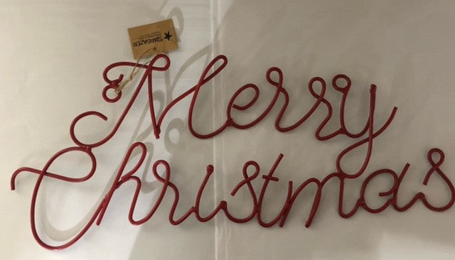 sign - merry christmas - wire - 16