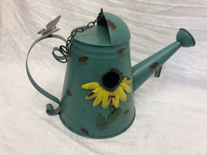 watering can - birdhouse - blue/green - 15.5"x18"