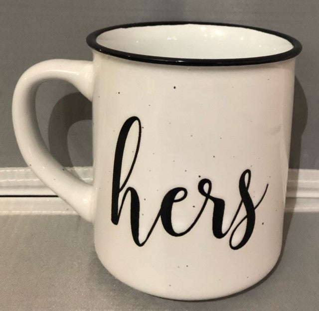 mug - her - black/white - ceramic 3.5x4