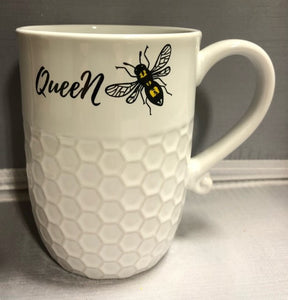mug - honeycomb - queen bee mug - 3.5x4.5"