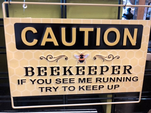 sign - caution bee keeper - 11.75x15.5