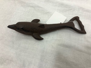 bottle opener - dolphin - cast iron- 6"x1"x2"