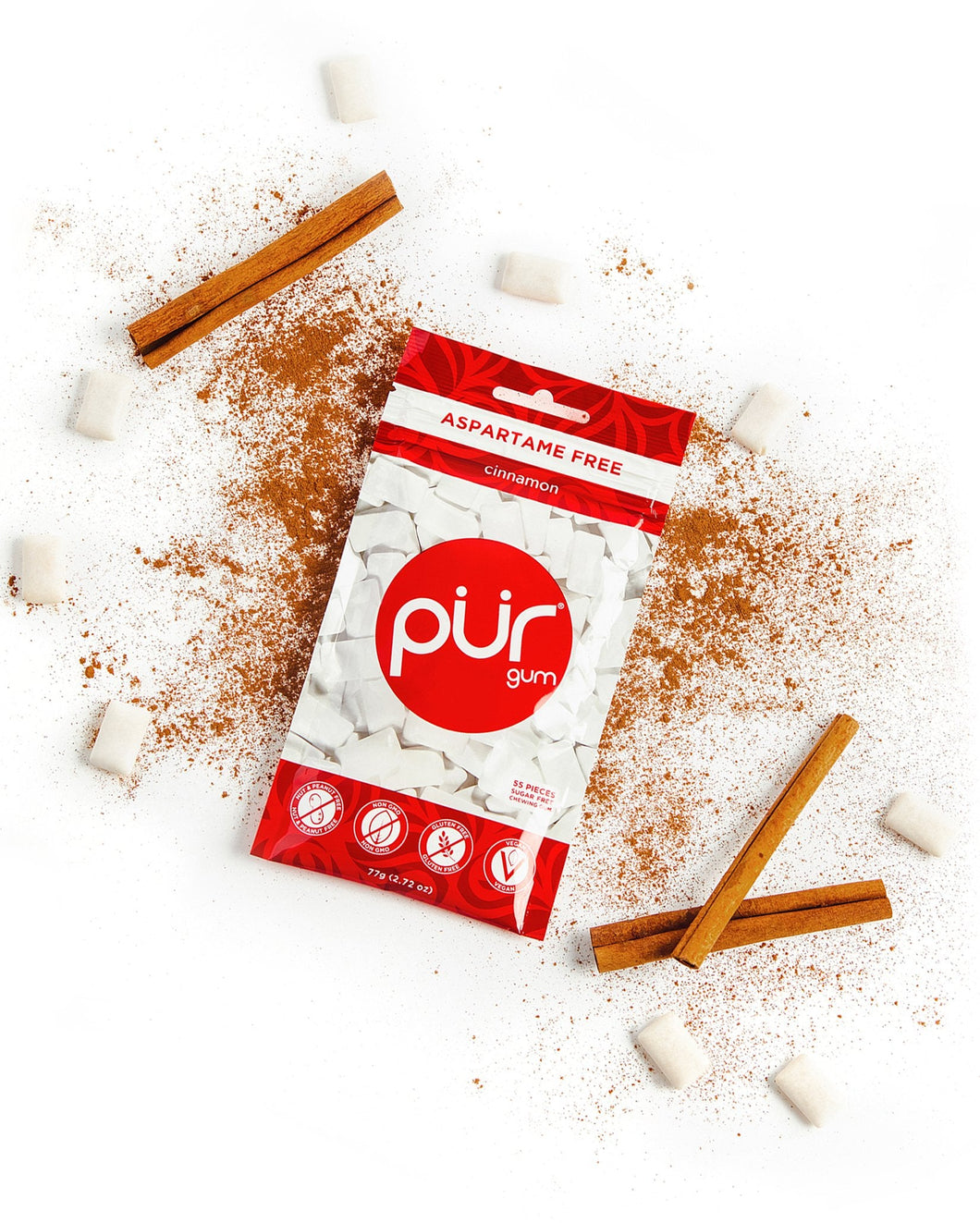 pur gum - cinnamon - 55 piece bag - 77g