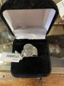 lori nickerson - ring - scarab - silver plated - in box