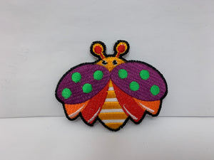 patch - lady bug - purple/green dot