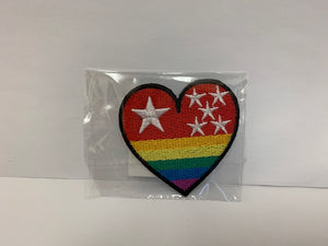 patch - heart - stars/rainbow stripes