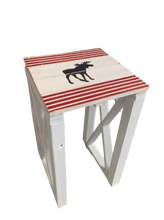 Load image into Gallery viewer, side table - moose - red strips - 30x30x52cm
