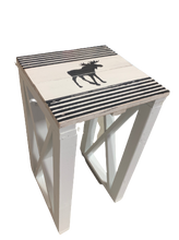 Load image into Gallery viewer, side table - moose - black strips - 30x30x52cm
