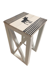 Load image into Gallery viewer, side table - moose - black strips - 30x30x52cm
