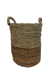 basket - tall - seagrass/banana leaf - SM - 42X33cm