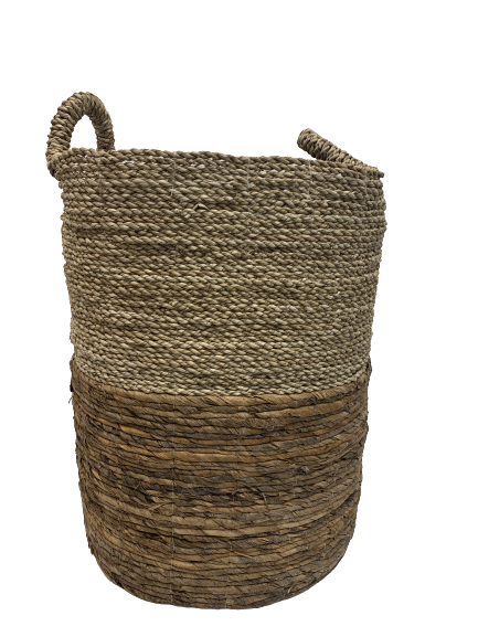 basket - tall - seagrass/banana leaf - MED - 47x37cm