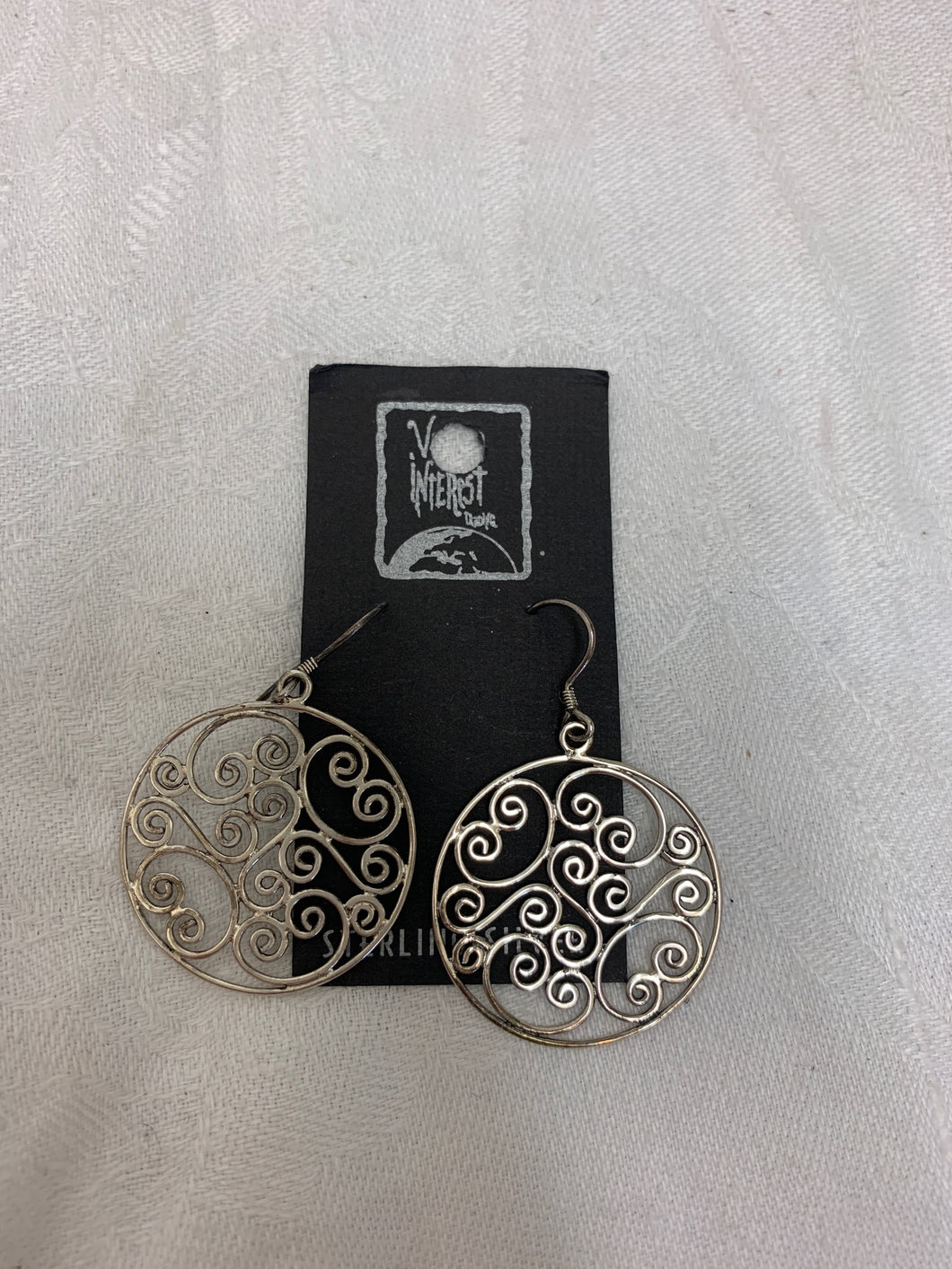 earring - abrstract - round - sterling silver - A19