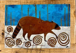 lee horner - greeting card - racoon - local artisan