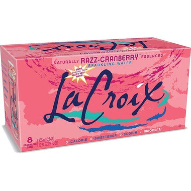 lacroix - CASE OF 8 - cranberry raspberry - sparkling water - 355mlx8