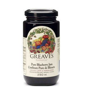 jam - blueberry - greaves - 250ml