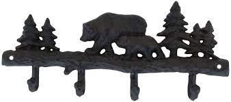 Two Bears- Tree Cast Iron Hooks – Rustic Ranch Furniture and Decor