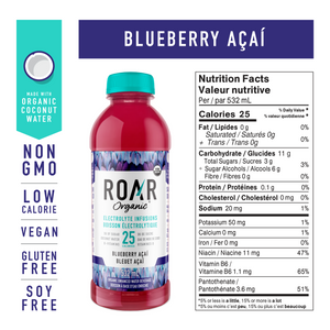roar - blueberry acai - electrolyte infusions - 532ml