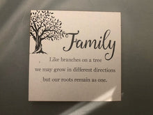 Load image into Gallery viewer, block sign - 4x4 - family - like branches on a tree

