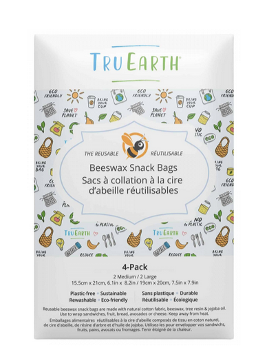 beeswax snack bags - 4 pack - (2M & 2L)
