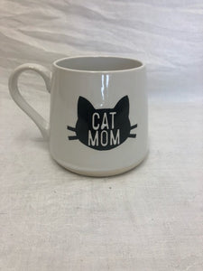 mug - cat mom - fat bottom mug - 3.75"x4"