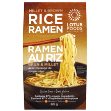 Load image into Gallery viewer, rice ramen w/ miso - small bag - millet &amp; brown rice - 80g - lotus
