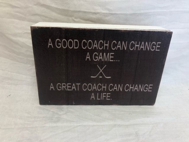 box sign - a good coach  - 9.75