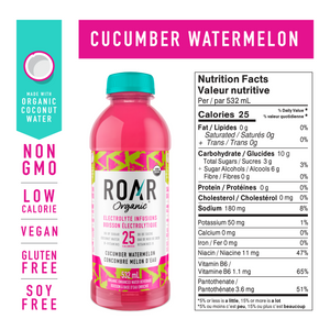 roar - cucumber watermelon - electrolyte infusions - 532ml