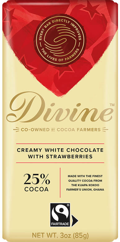 divine - white chocolate w/ strawberries - 85g