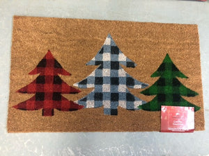 doormat - 3 christmas trees - coco husk