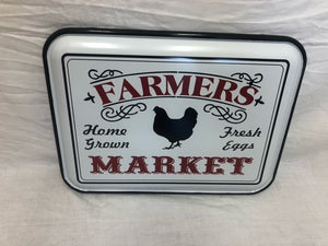 sign - metal - farmers market - home grown/fresh eggs