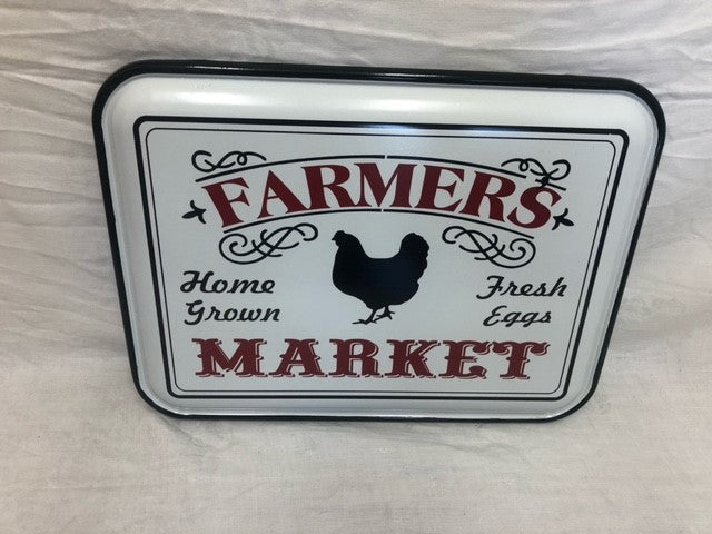 sign - metal - farmers market - home grown/fresh eggs