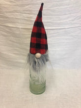 Load image into Gallery viewer, gnome - bottle topper - red/black buffalo plaid gnome - 4&quot;
