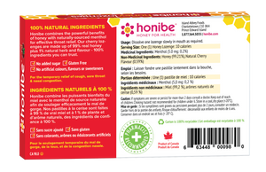 honibe - honey lozenges - cherry - cough/sore throat/congestion