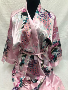 kimono/robe - soft pink - chinese silk
