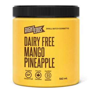 righteous - sorbetto - mango pineapple - dairy free - 562ml
