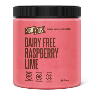 righteous - sorbetto - raspberry lime - dairy free - 562ml