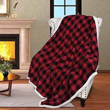 Load image into Gallery viewer, throw blanket - fleece plaid - 48..75&quot;x58.5&quot;
