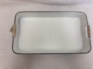 white tray - rustic - small - 16" w/ handles