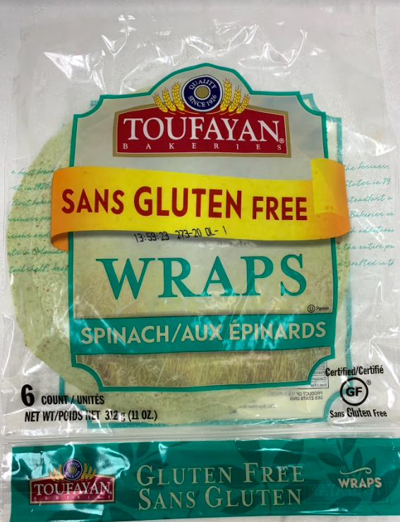 wraps - spinach - gluten free - toufayan