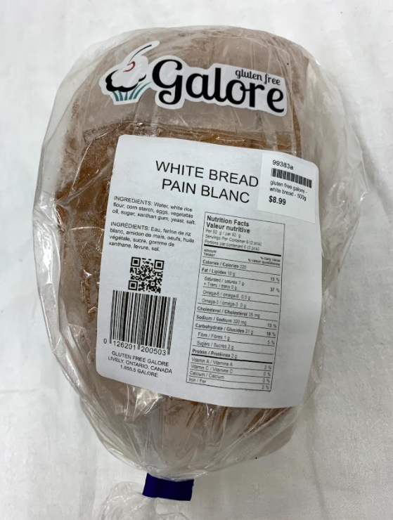 gluten free galore - white bread - 500g