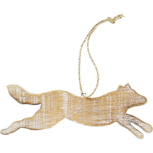 ornament - wolf - woodland animal - natural wash